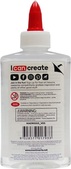Mont Marte Glue Gel Washable Clear School Large Size for Crafts 147ml No Solvents