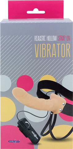 Seven Creations Realistic Hollow Strap On Vibrator Harness με Dildo 20cm στο χρώμα του δέρματος