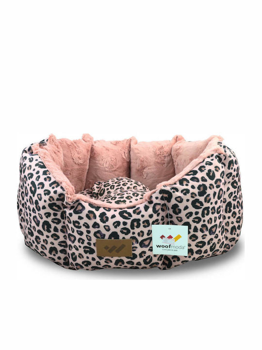 Woofmoda Animal Print Sofa Dog Bed Pink 48x36cm