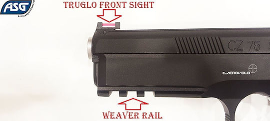 Asg Pistol cu Aer CO2 CZ 75 SP-01 Shadow (Full Metal/Blowback) Recul 4.5mm