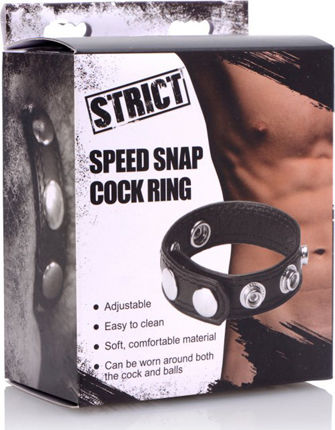 XR Strict Speed Snap Cock Ring Δαχτυλίδι Πέους Δερμάτινο Μαύρο