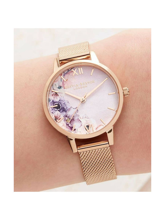 Olivia Burton Watercolour Florals Rose Gold