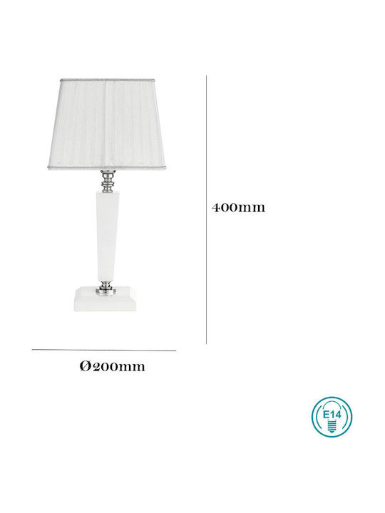 Ondaluce Cherub Glass Table Lamp for Socket E14 with White Shade and Base