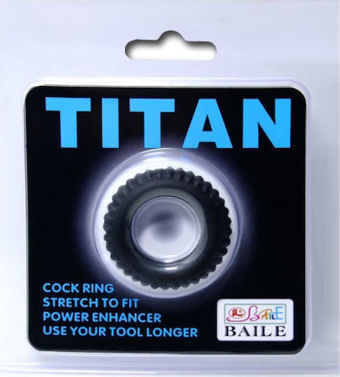 Baile Titan Inel Cock Silicon Negru BI-210145-1