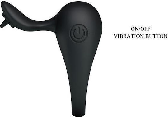Pretty Love Stimulating Tonguo Вибриращ Пръстен Петел Черен BI-210135