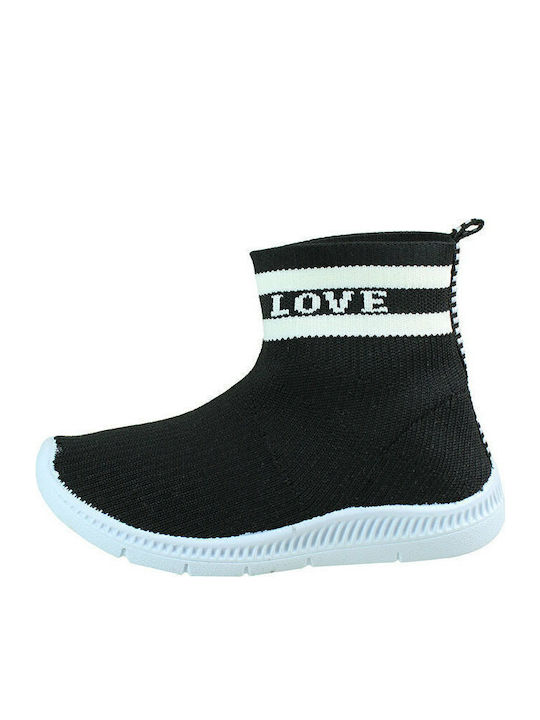 Kinder Sneakers Hoch Slip-on Schwarz
