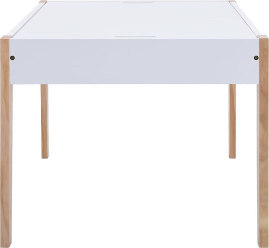 Kids Table Set with Chairs made of Wood White vidaXL