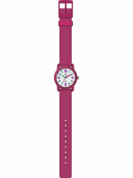 Q&Q Kids Analog Watch with Rubber/Plastic Strap Pink