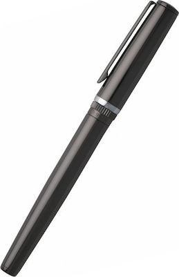 Hugo Boss Gear Pen Rollerball with Black Ink Metal Dark Chrome