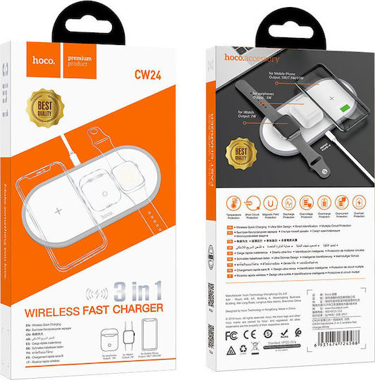 Hoco Încărcător Wireless (Qi Pad) 10W Albς (CW24 Handsome)