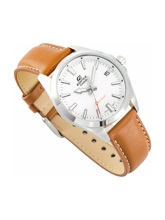 Casio Edifice Watch Battery with Brown Leather Strap