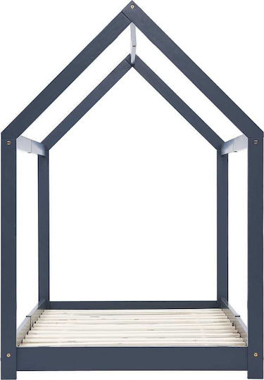 House Kinderbett Montessori Einzeln Gray für Matratze 90x200cm