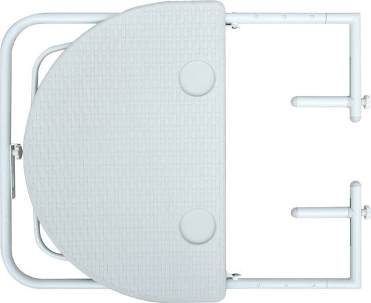 with Plastic Surface and Metal Frame White 60x64x83.5cm