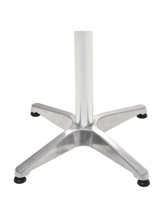 Garden Table for Small Outdoor Spaces Aluminum Silver 60x60x70cm