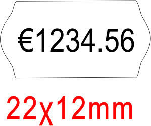 ICS 1000 Selbstklebende Etikettenrollen für Etikettendrucker 22x12mm 1Stück