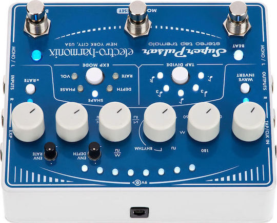 Electro-Harmonix Super Pulsar Stereo Tap Pedals Tremolo Electric Guitar and Electric Bass