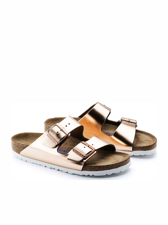 Arizona Soft Footbed Natural Дамски Сандали Металически Мед Нормална Кройка