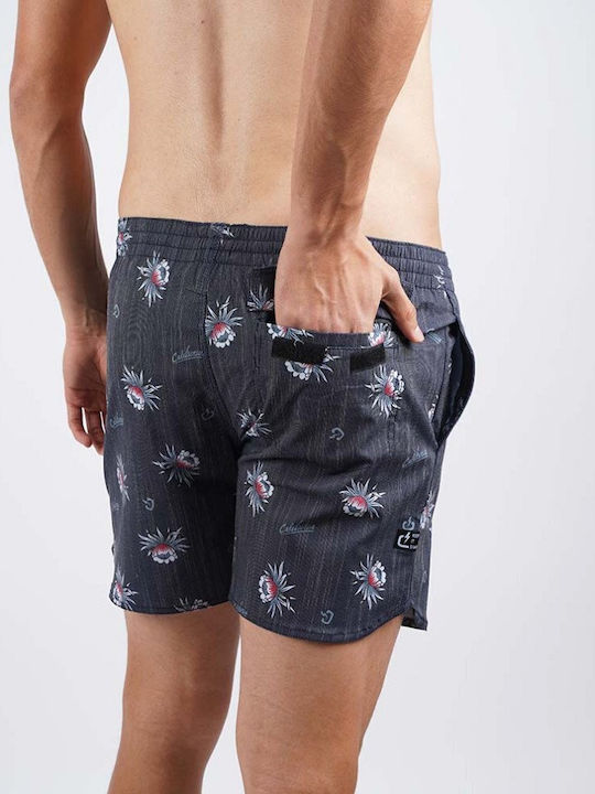 Ανδρικό Μαγιό Σορτς Off Black Floral 201.EM507.15-OFF-BLACK
