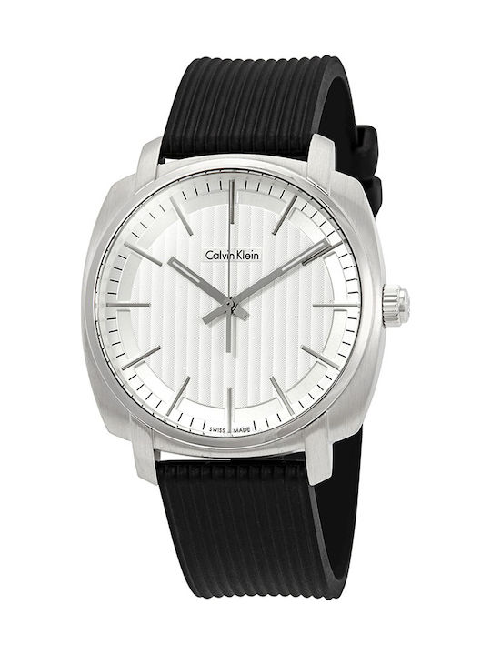 Calvin Klein Highline Мъжки Часовник 40mm На Батерия С Черна Каучукова Каишка