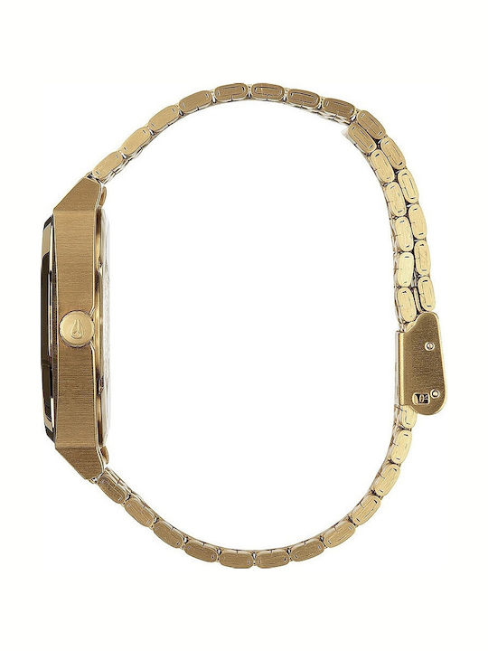 Nixon Ανδρικό Ρολόι 37mm Μπαταρίας με Χρυσό Μεταλλικό Μπρασελέ
