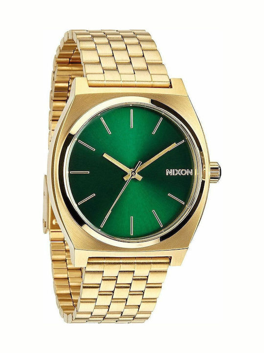 Nixon Ανδρικό Ρολόι 37mm Μπαταρίας με Χρυσό Μεταλλικό Μπρασελέ