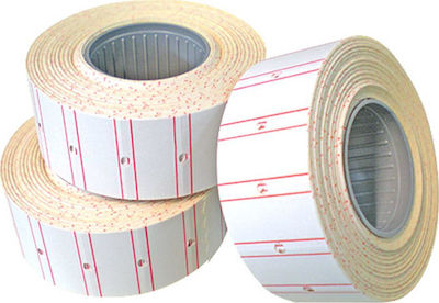 Deli 1000 Self-Adhesive Label Rolls for Label Printer with Red Stripe 21x12mm 1pcs