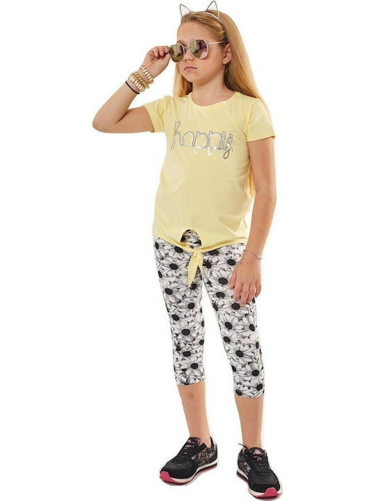 Εβίτα Kids Set with Leggings Summer 2pcs Yellow