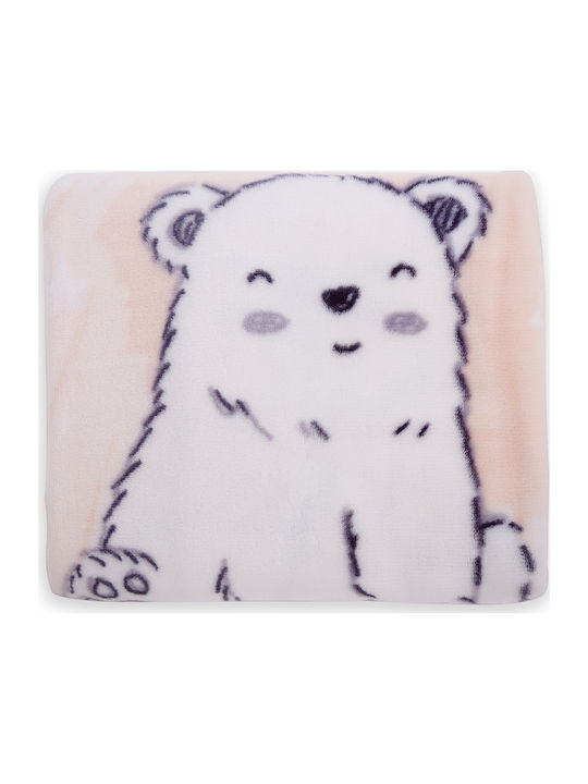 Kikka Boo Одеяло Детски пелени за пелени Polar Bear Кадифе Розов 80x90см.