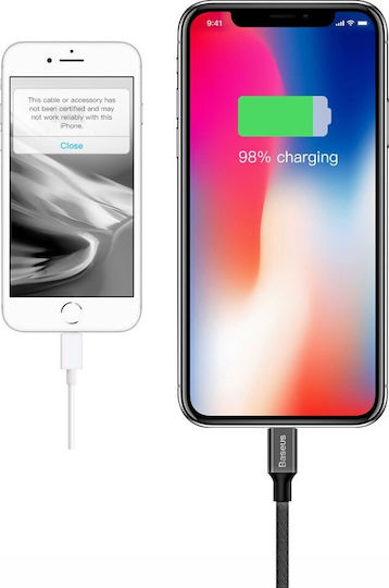 Baseus Yiven Плетена USB-A към Lightning кабел Черен 1.8м (CALYW-A01)