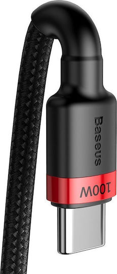 Baseus Cafule Плетен USB 2.0 Кабел USB-C Мъжки - USB-C 100W PD Червен 2m CATKLF-AL91