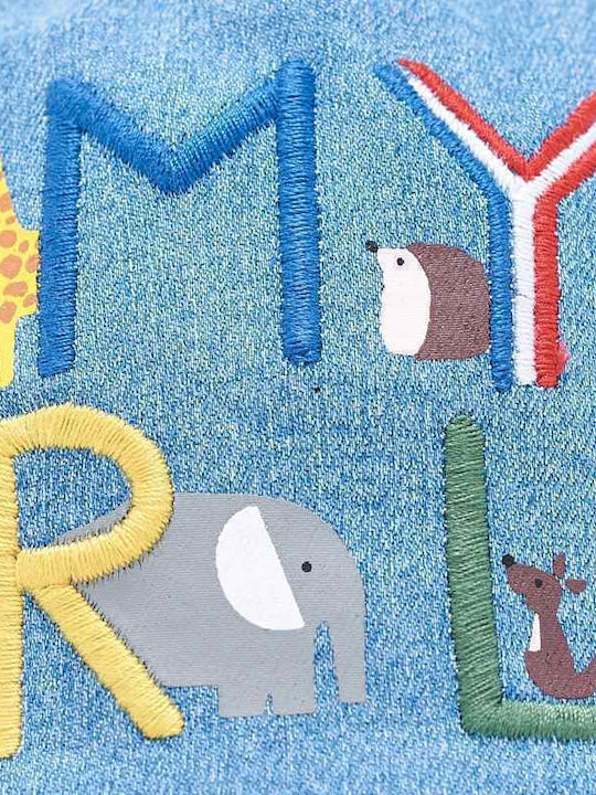 Mayoral Kids' Hat Jockey Fabric Logo Animals Blue