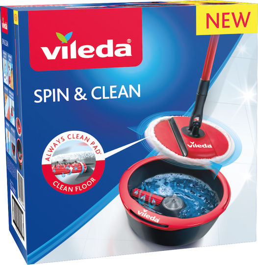 Vileda Spin & Clean Περιστρεφόμενη Παρκετέζα 161821