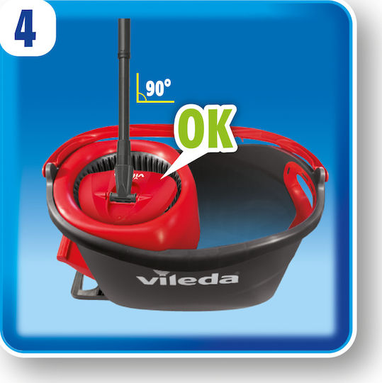 Vileda Easy Wring & Clean Turbo Spin Parquet Mop with Microfibers 151153