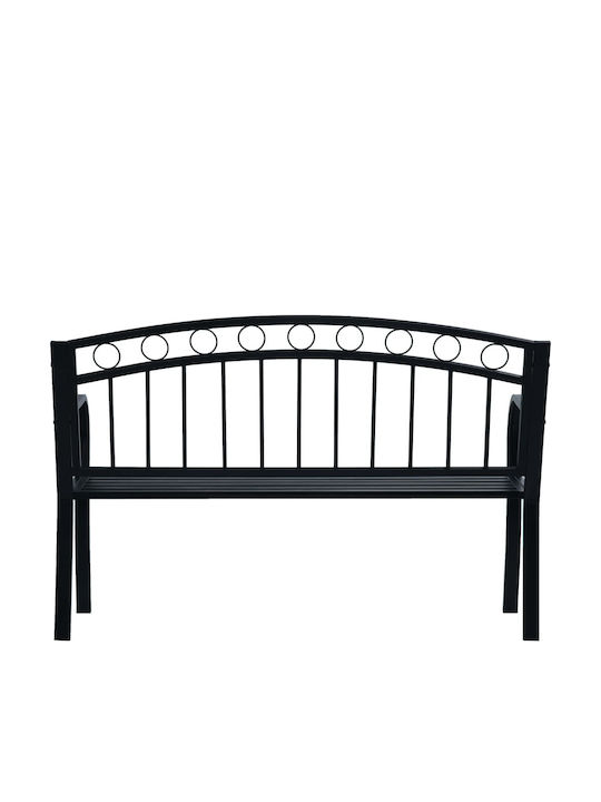 Bench Outdoor Metal Black 125x53x84cm