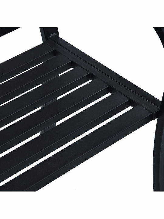 Bench Outdoor Metal Black 125x53x84cm