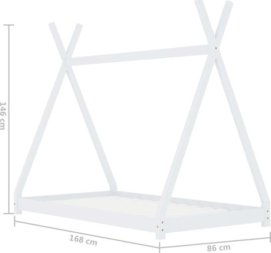Παιδικό Κρεβάτι Montessori Μονό Λευκό για Στρώμα 80x160cm