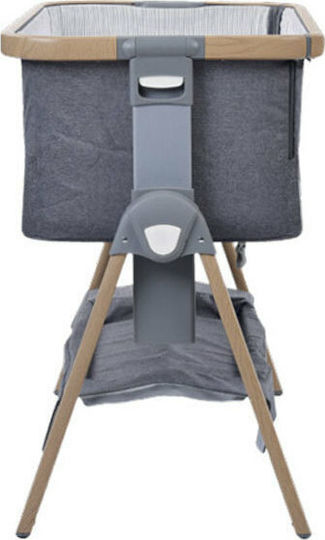 Kikka Boo Cradle Nanna with Mattress, Side Opening, and Wheels Dark Grey 31003020031