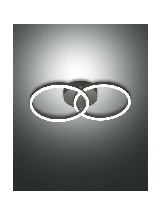 Fabas Luce Giotto Modern Metal Ceiling Light with Integrated LED Black