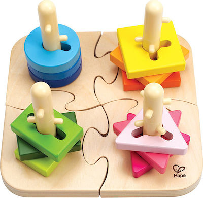 Hape Formsortierspielzeug Early Explorer Creative Peg Puzzle aus Holz für 18++ Monate