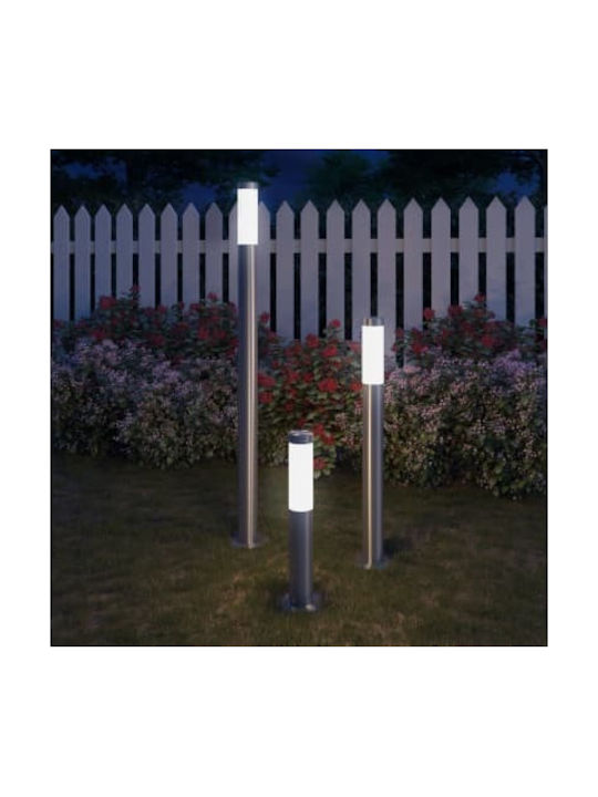 vidaXL Outdoor Floor Lamp Small Post 60W IP44 for E27 Socket Silver
