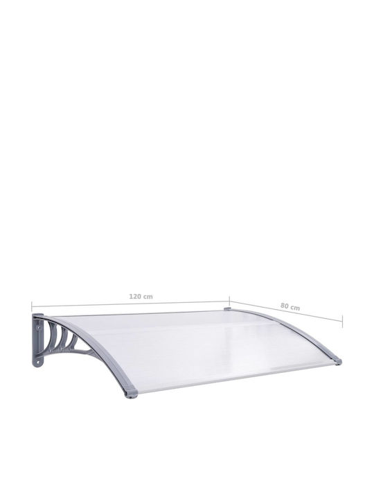 vidaXL Polycarbonate Door / Window Canopy Roof P120xW80cm