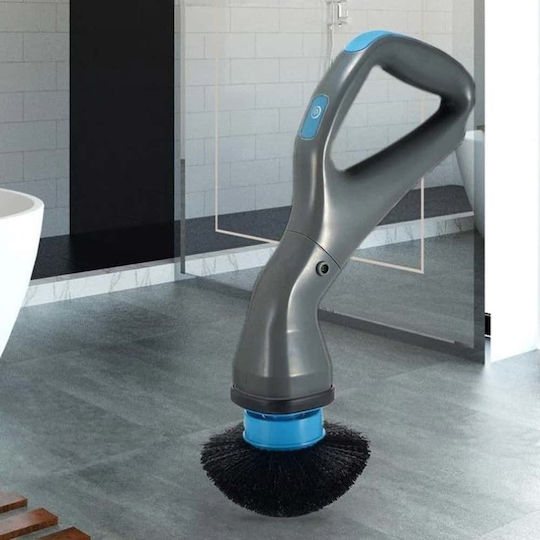 GlobalExpress Plastic Rotating Cleaning Brush with Handle Gray
