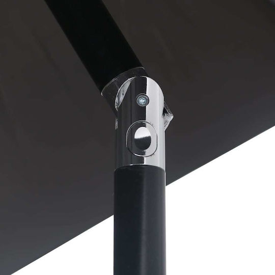 Quadratischer Metallischer Schwarz Garten- und Terrassen-Sonnenschirm 3x2m