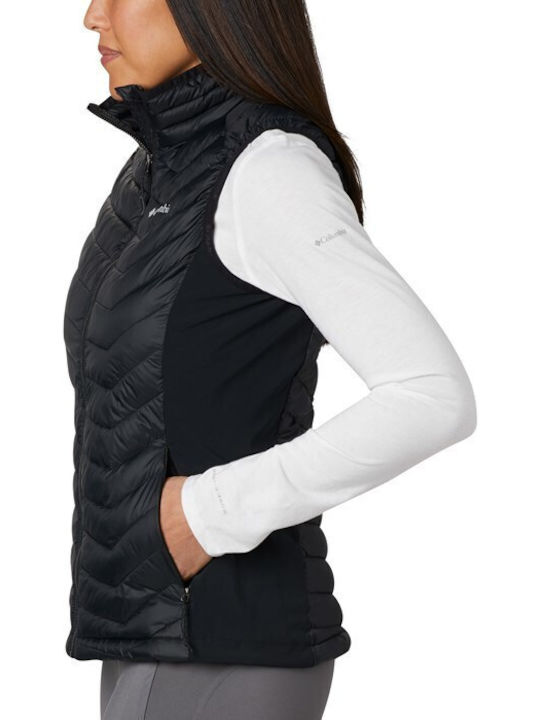 Powder Pass Kurz Damen Ärmellos Puffer Jacke Schwarz