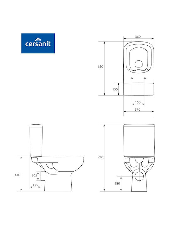 Cersanit Colour Тоалетна, стояща на пода с тоалетна чиния с Капак Софт Клоуз Бяла Cersanit Colour Тоалетна, стояща на пода с тоалетна чиния с Капак Софт Клоуз Бяла