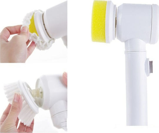 Magic Brush 5 σε 1 Kunststoff Drehbar Reinigungsbürsten mit Handgriff für Allgemeine Verwendung Weiß 1Stück