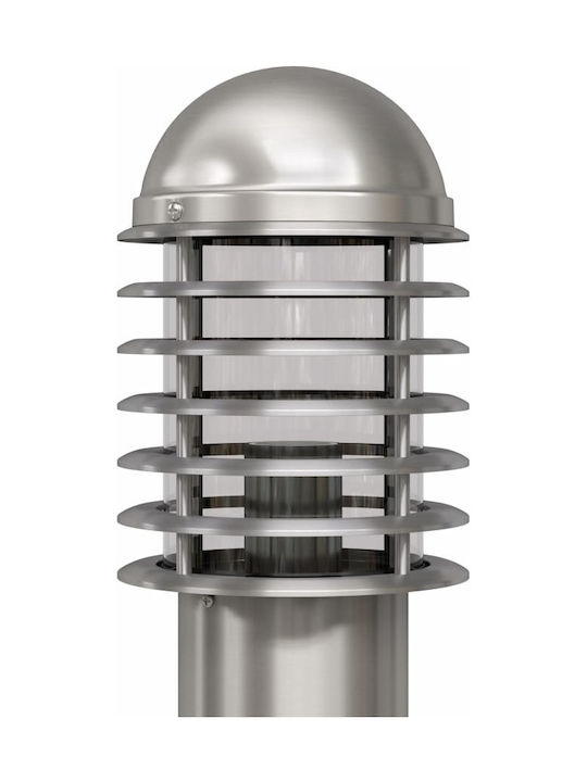 vidaXL Outdoor Floor Lamp Small Post Outdoor 60W IP44 for E27 Socket Silver