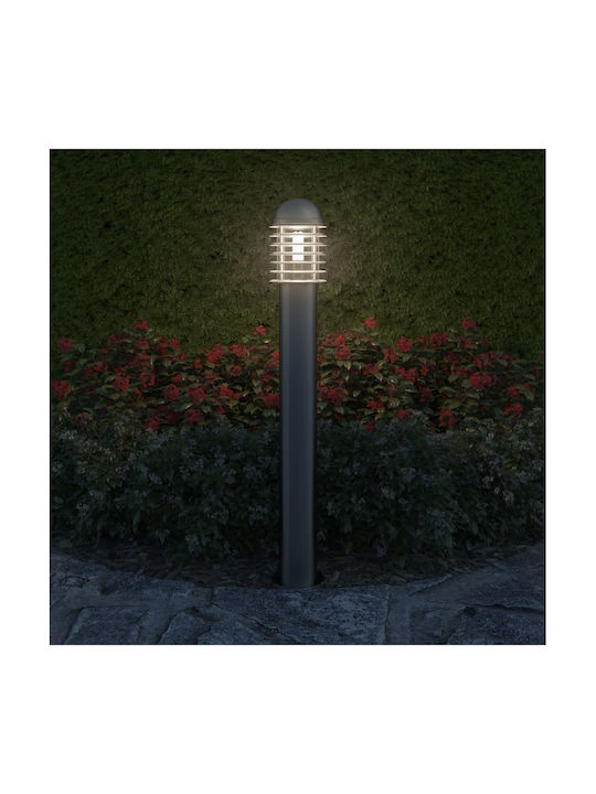 vidaXL Outdoor Floor Lamp Small Post Outdoor 60W IP44 for E27 Socket Silver