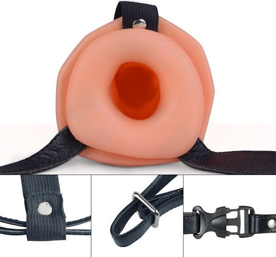 Lovetoy Vibrating Unisex Harness με Dildo σε Μαύρο Χρώμα