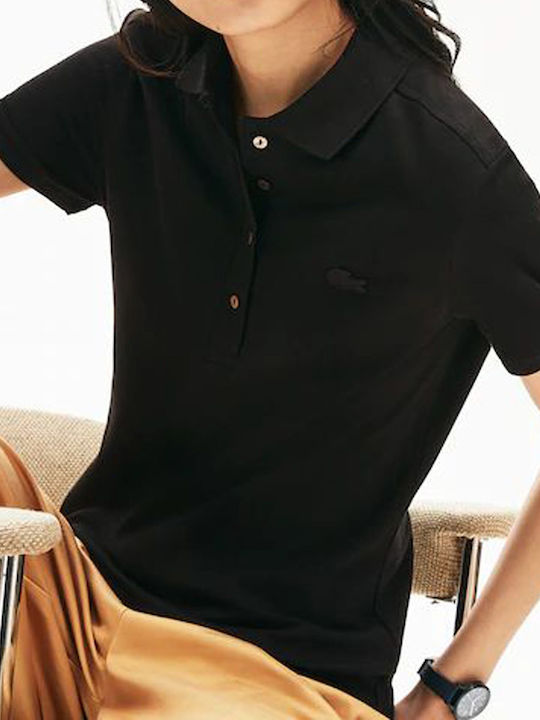 Women's Polo Blouse Short Sleeve Black